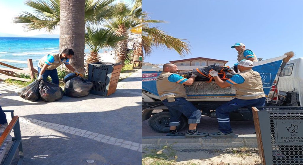 Kuşadası’nda Bayram Tatilinde 2 Bin 104 Ton Çöp Toplandı
