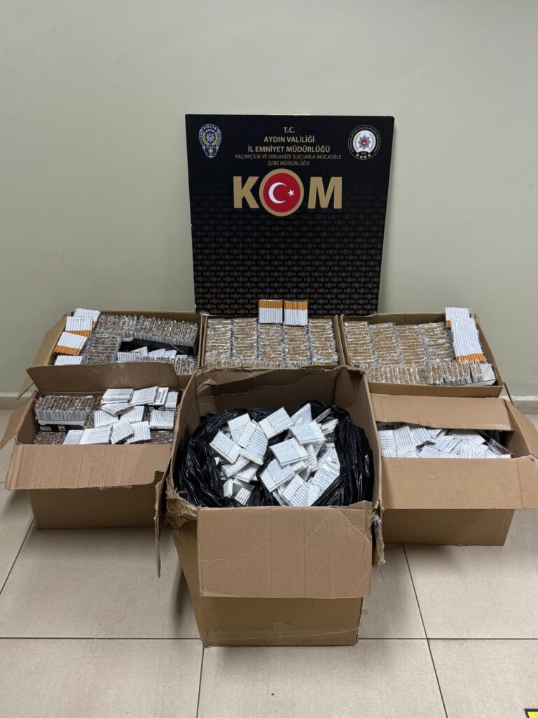Aydın’da 63 bin 200 adet tütün doldurulmuş makaron ele geçirildi