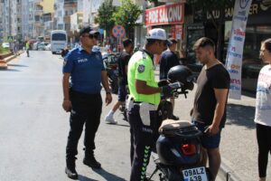 Aydın’da motosiklet sürücüleri denetlendi