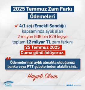 Memur emeklisinin aylıklarının zam farkı 25 Temmuz’da hesaplara yatacak