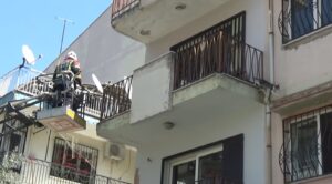 Sevimli kediyi kurtarmak için tüm ekipler seferber oldu, o kurtarılacağı anda atlayıp gitti
