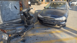 Otomobil ile motosiklet çarpıştı: 1 yaralı