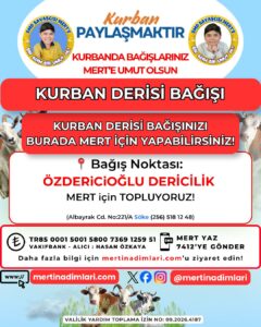 Kurban Derisi Bağışları Mert’e Umut Olacak