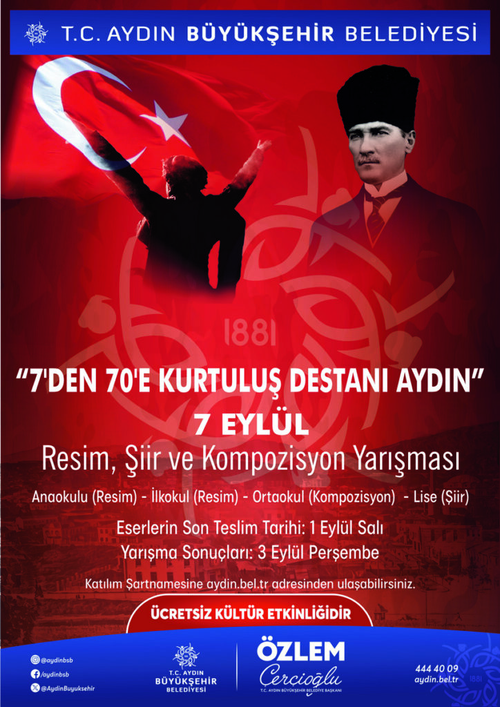 BAŞKAN ÇERÇİOĞLU’NDAN 7 EYLÜL TEMALI ÖDÜLLÜ RESİM, ŞİİR VE KOMPOZİSYON YARIŞMASI